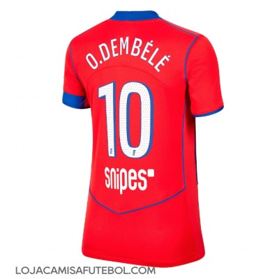 Camisa de Futebol Paris Saint-Germain Ousmane Dembele #10 Equipamento Alternativo Mulheres 2025-26 Manga Curta Camisa de Futebol Paris Saint-Germain Ousmane Dembele #10 Equipamento Alternativo Mulheres 2025-26 Manga Curta